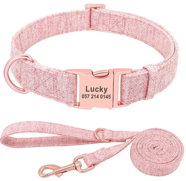 Gravure de collier pour chien de compagnie Collier anti-perte Golden Retriever Chien moyen et grand Teddy Laisse de collier pour petit chien