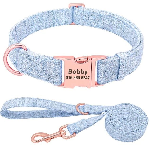 Gravure de collier pour chien de compagnie Collier anti-perte Golden Retriever Chien moyen et grand Teddy Laisse de collier pour petit chien