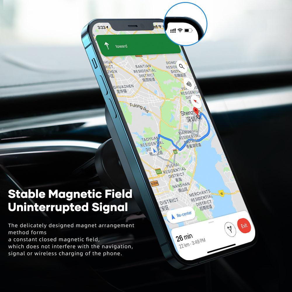W36 Is Suitable For Mobile Phone Magnetic Suction Wireless Charger Car Bracket Center Console Car Navigation Shelf