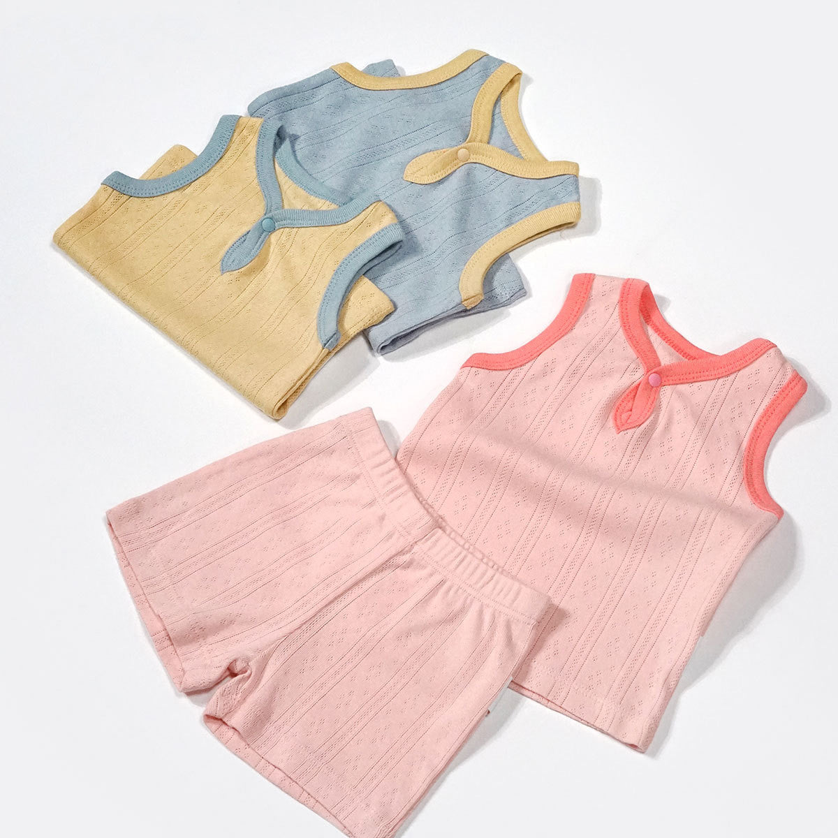 Summer Casual Cotton Soft Sleeveless Vest Suit