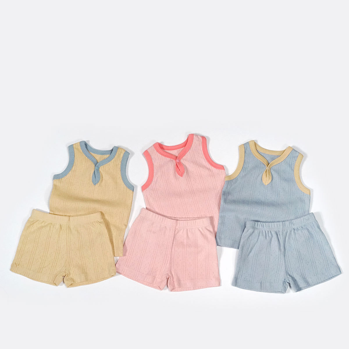 Summer Casual Cotton Soft Sleeveless Vest Suit