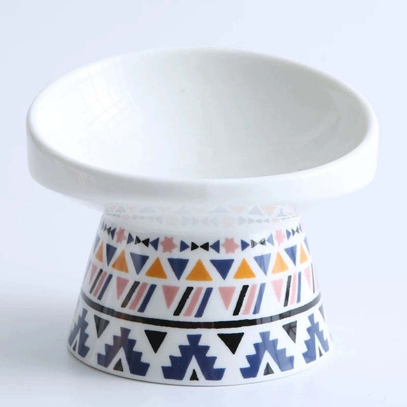 High-foot Oblique Mouth Anti-overturning Dog Food Rice Bowl Water Bowl Pet Supplies