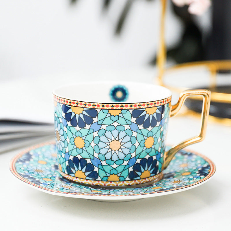 Coffee Cup And Saucer Set Household Afternoon Tea Flower Tea Cup