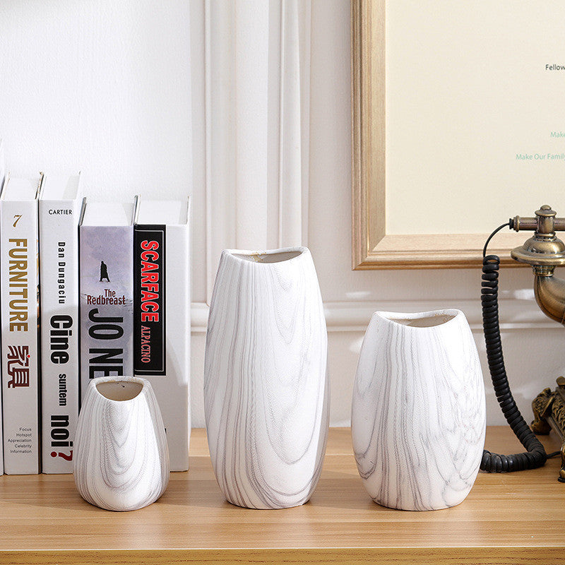 Ensemble de trois petites fleurs hydroponiques décoratives, simples et modernes pour la maison
