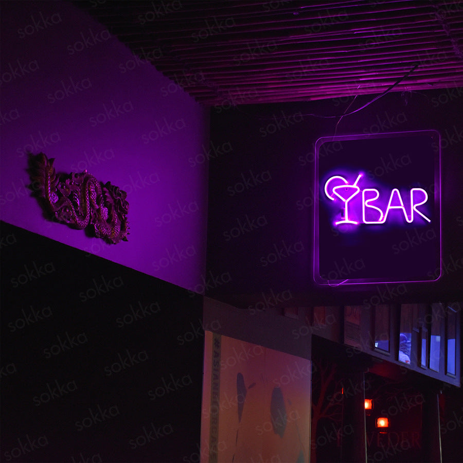 Forme de lettre au néon à LED BARRE Famille FÊTE Chambre Décoration Lumière