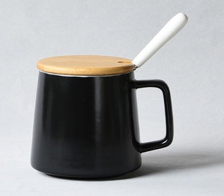 Creative Retro Cup Ceramic Mug Large Capacity Drinking Cup Household Cup Personalized Coffee Cup Tea Cup Spoon With Cover