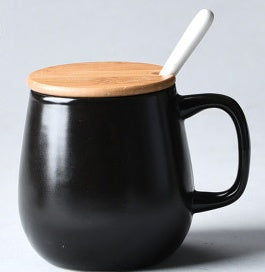 Creative Retro Cup Ceramic Mug Large Capacity Drinking Cup Household Cup Personalized Coffee Cup Tea Cup Spoon With Cover
