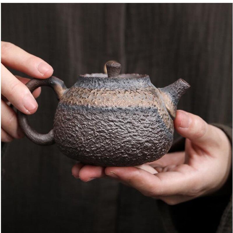 Retro Stoneware Teapot Stone Handmade Ceramic Kettle Chinese Tea Ceremony Supplies