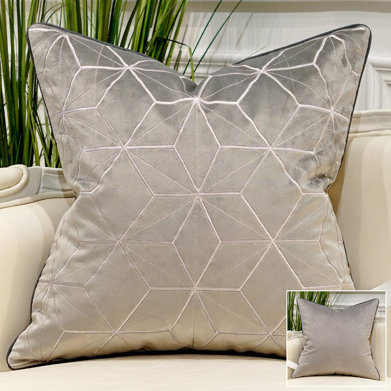 Coussin décoratif brodé pour canapé de luxe léger et moderne