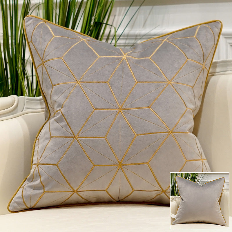 Coussin décoratif brodé pour canapé de luxe léger et moderne