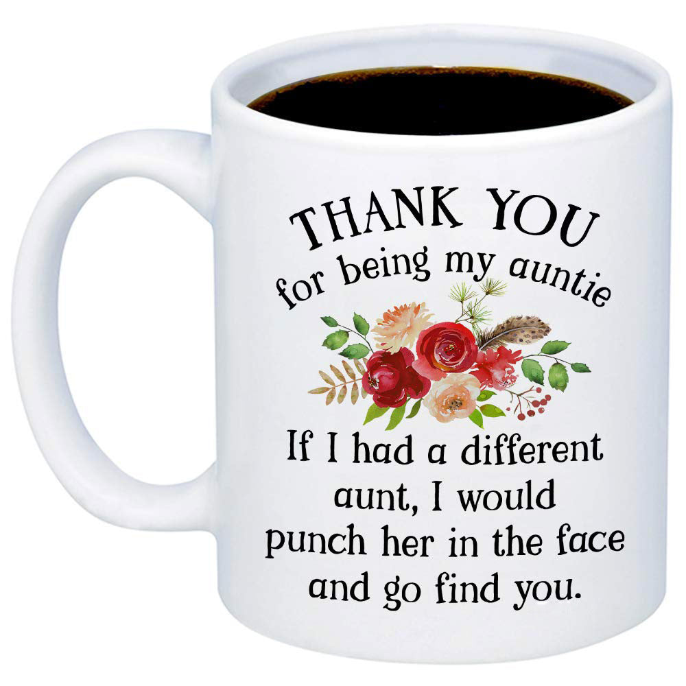 Merci Sœur Épouse Tasse à Café en Céramique Tasse à Eau Épouse Tante Fleur