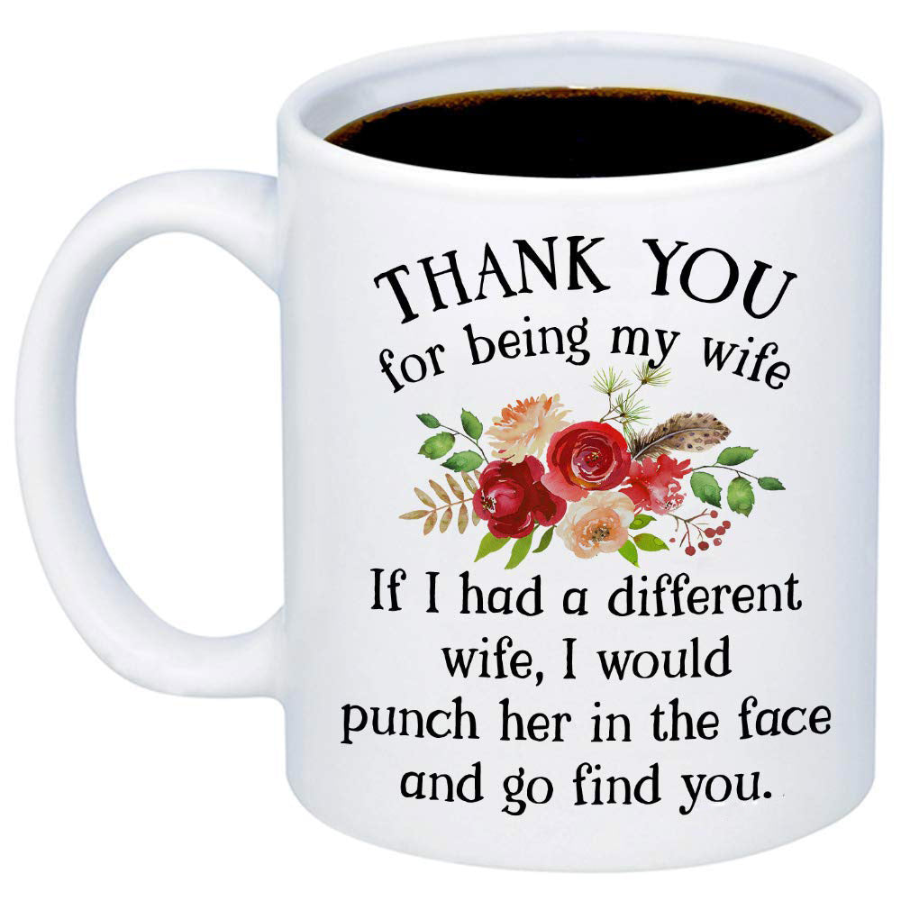 Merci Sœur Épouse Tasse à Café en Céramique Tasse à Eau Épouse Tante Fleur