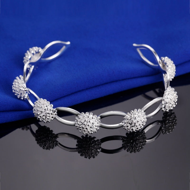 Fireworks Jewelry Set Silver Jewelry Bracelet Pendant Necklace Ring Earring Four-piece Set