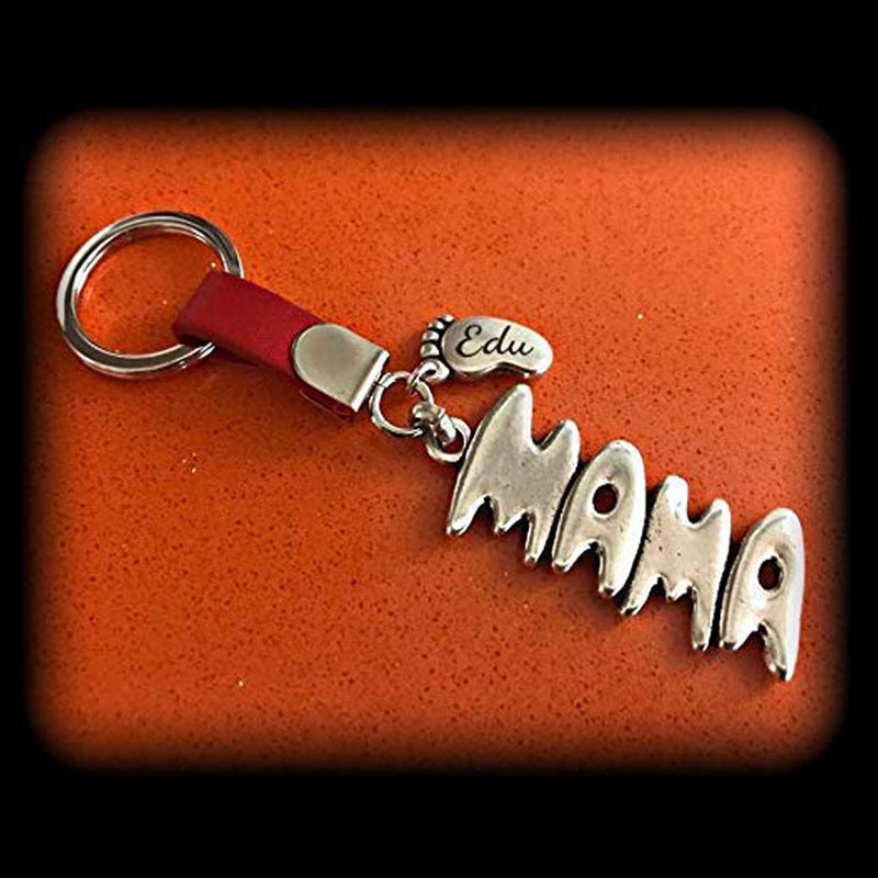New European and American leather keychain customization Mother's Day gift