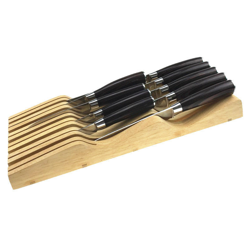 Porte-couteaux horizontal en bois, support de rangement et de tri pour couteaux