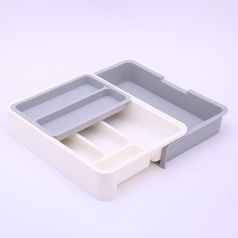 Organisateur de Couverts Séparable Rangement Tiroir Boîte de Rangement Couteau Fourchette Baguettes Cuillère Égouttoir de Cuisine