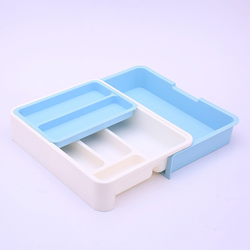 Organisateur de Couverts Séparable Rangement Tiroir Boîte de Rangement Couteau Fourchette Baguettes Cuillère Égouttoir de Cuisine