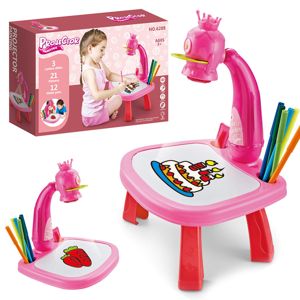 Jouet de table de dessin artistique projecteur LED, tableau de peinture pour enfants, bureau d'arts et d'artisanat, jouets éducatifs et cadeaux d'apprentissage par projection