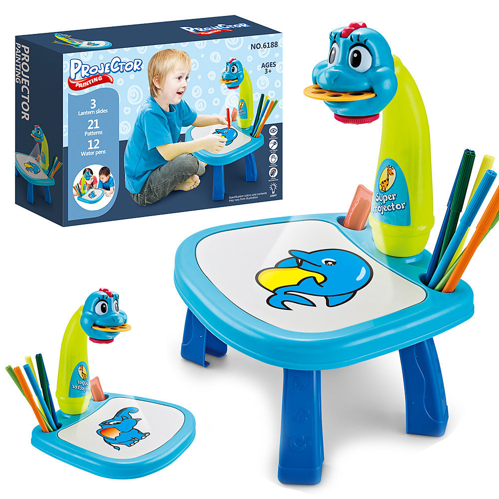 Jouet de table de dessin artistique projecteur LED, tableau de peinture pour enfants, bureau d'arts et d'artisanat, jouets éducatifs et cadeaux d'apprentissage par projection