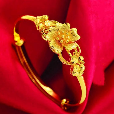 Bijoux en or sable Dragon et Phoenix Collier Boucles d'oreilles Bague Bracelet Parure de mariage quatre pièces Cadeau de Saint-Valentin