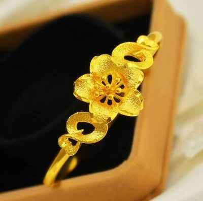 Bijoux en or sable Dragon et Phoenix Collier Boucles d'oreilles Bague Bracelet Parure de mariage quatre pièces Cadeau de Saint-Valentin