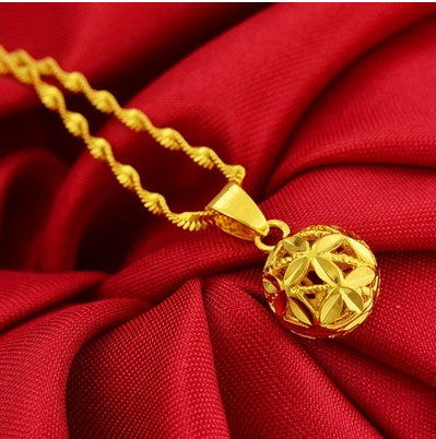 Bijoux en or sable Dragon et Phoenix Collier Boucles d'oreilles Bague Bracelet Parure de mariage quatre pièces Cadeau de Saint-Valentin