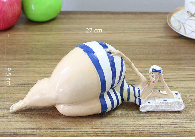 Nouvelle Figurine Grosse Femme Ornement Décorations Maison Sculpture Statue Fille