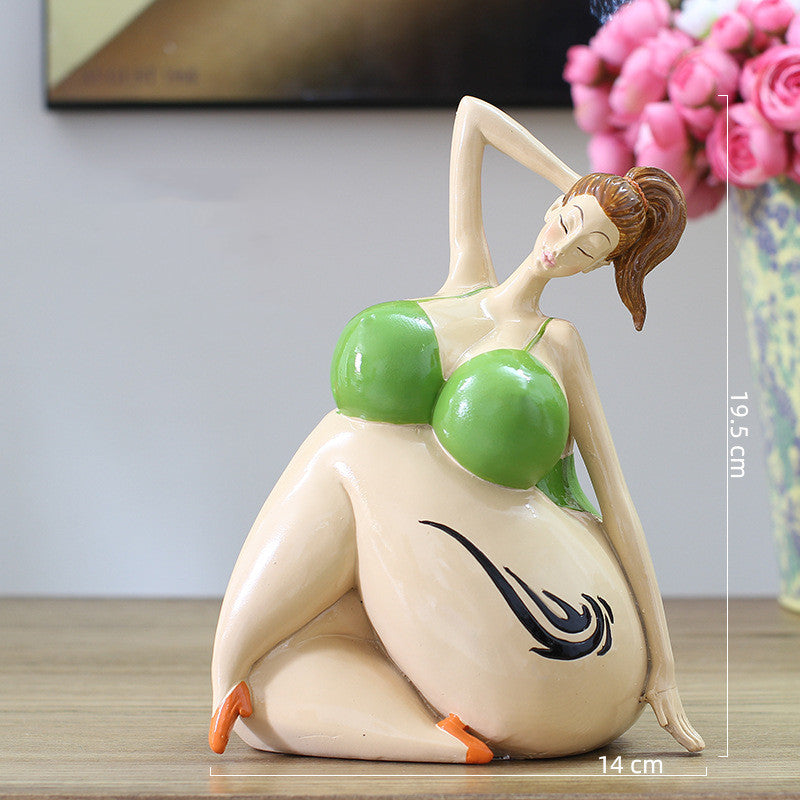 Nouvelle Figurine Grosse Femme Ornement Décorations Maison Sculpture Statue Fille