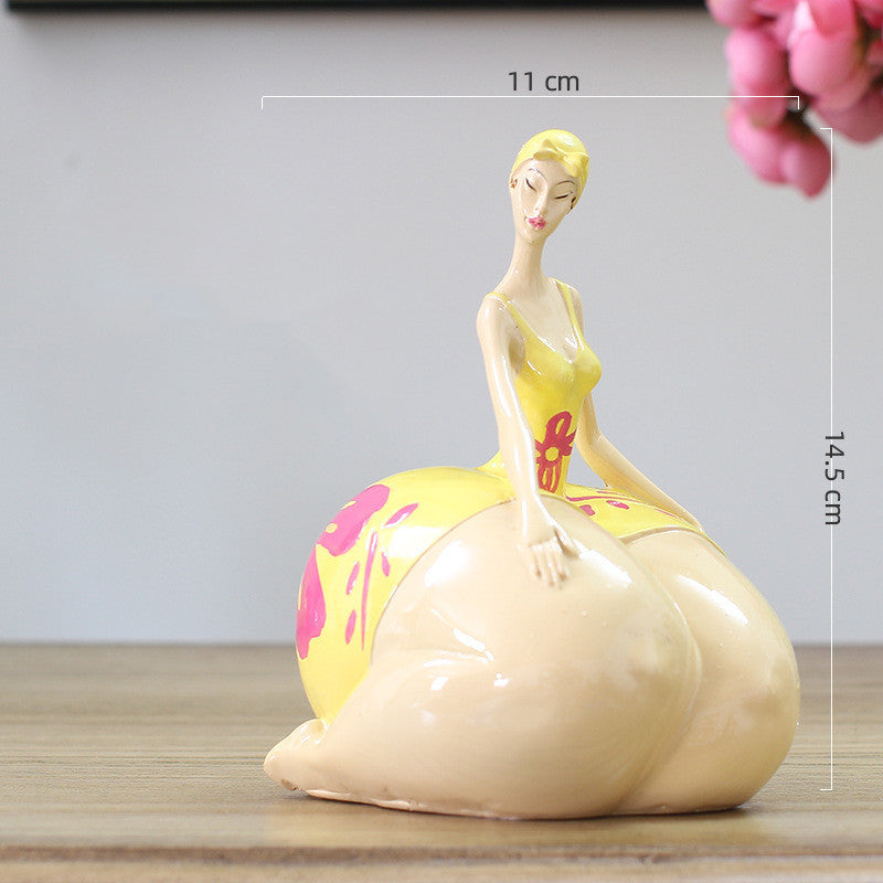 Nouvelle Figurine Grosse Femme Ornement Décorations Maison Sculpture Statue Fille