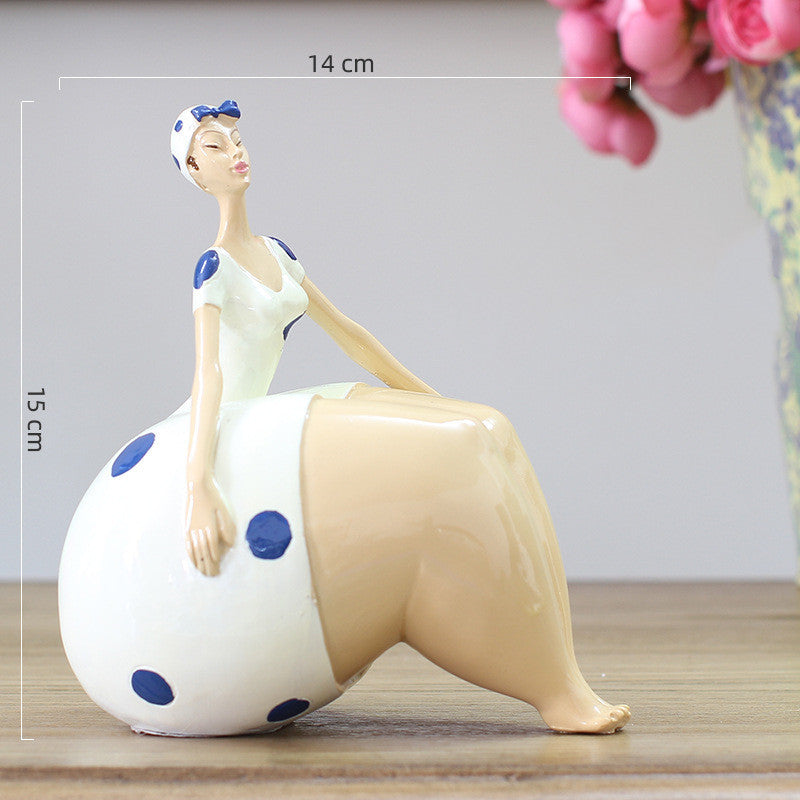 Nouvelle Figurine Grosse Femme Ornement Décorations Maison Sculpture Statue Fille