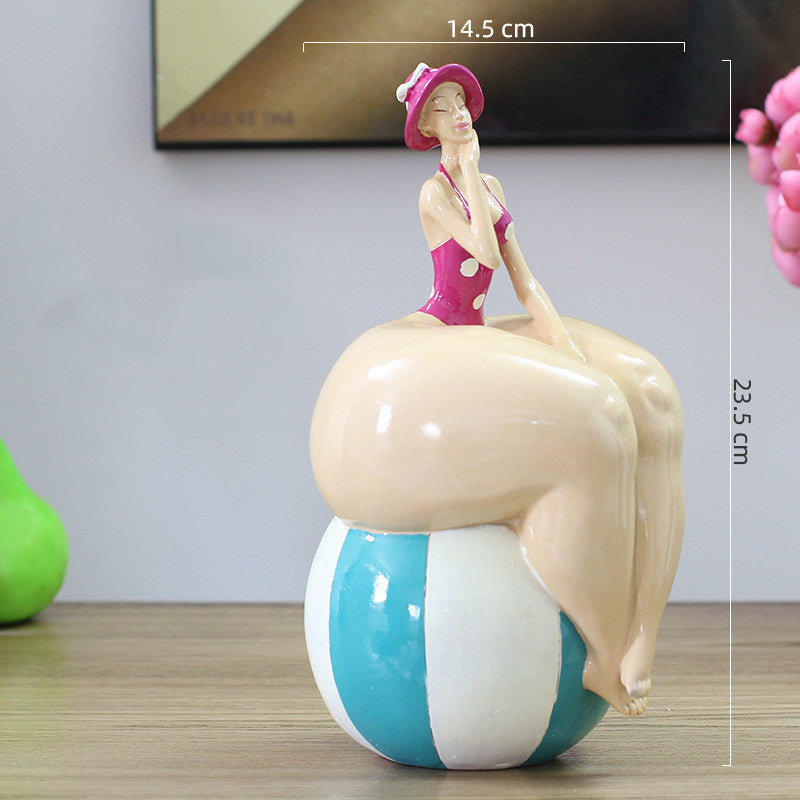 Nouvelle Figurine Grosse Femme Ornement Décorations Maison Sculpture Statue Fille