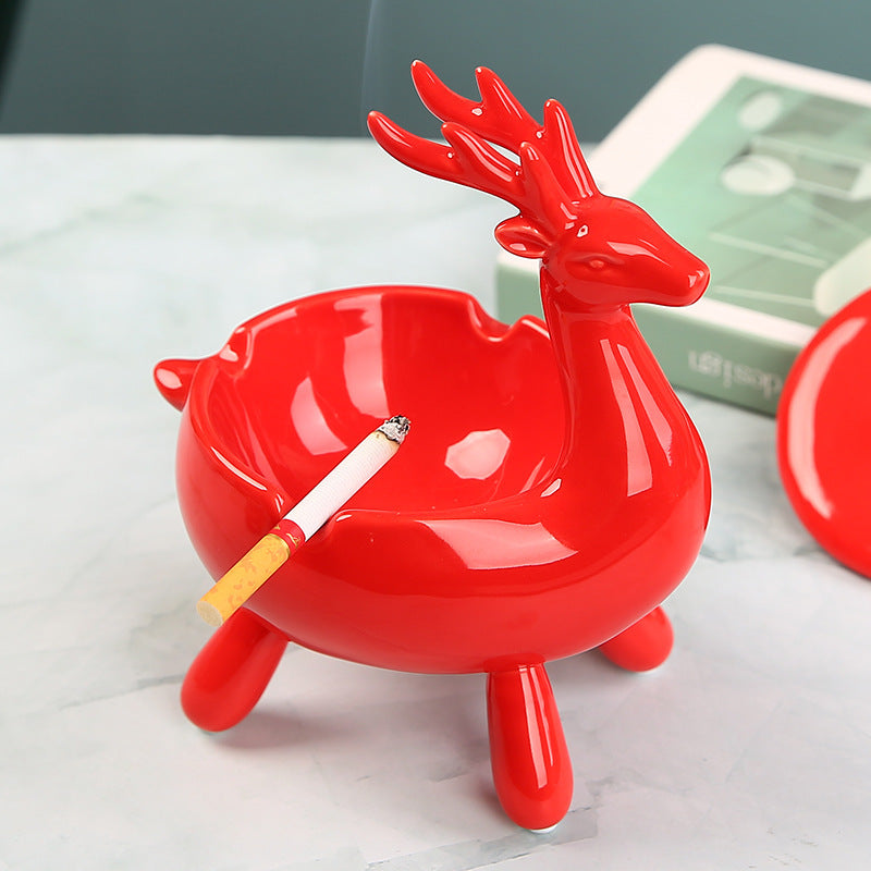 Creative Deer Ashtray Ceramic Nordic Decorative Shoe Cabinet Put Key Porch Storage Box Decoration Living Room Home