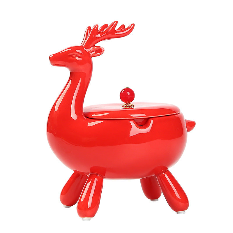 Creative Deer Ashtray Ceramic Nordic Decorative Shoe Cabinet Put Key Porch Storage Box Decoration Living Room Home