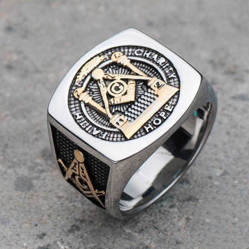 Original Order Cross Border Ring Retro Titanium Steel Domineering Punk Ring Single Men's Ring Jewelry