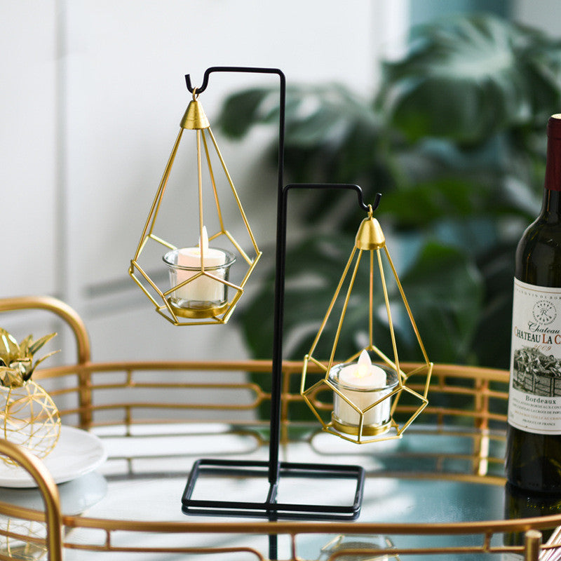 European Style Hanging Candle Holder Simple Home Wine Cabinet Decoration Ideas