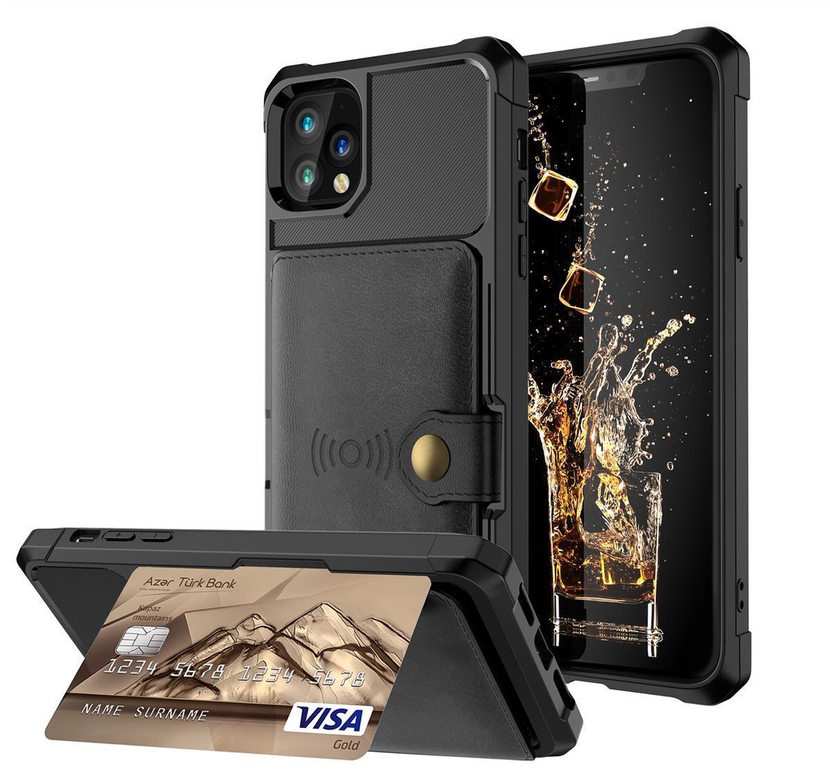 Insert Card Magnetic Support Shell Wallet Card Mobile Phone Protective Cover