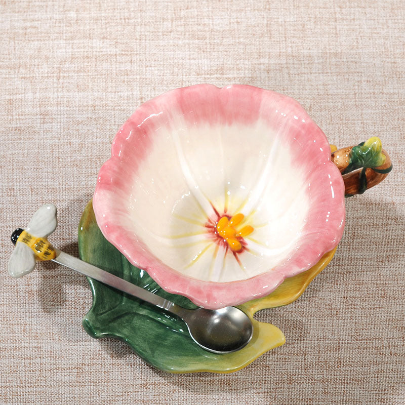 Ensemble de tasses à thé créatives en céramique Rose Cup