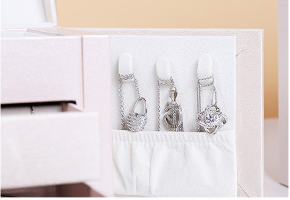 Double Layer Large Capacity Pu Jewelry Box Portable Leather Jewelry Storage Box Necklace Ring Watch Jewelry Box