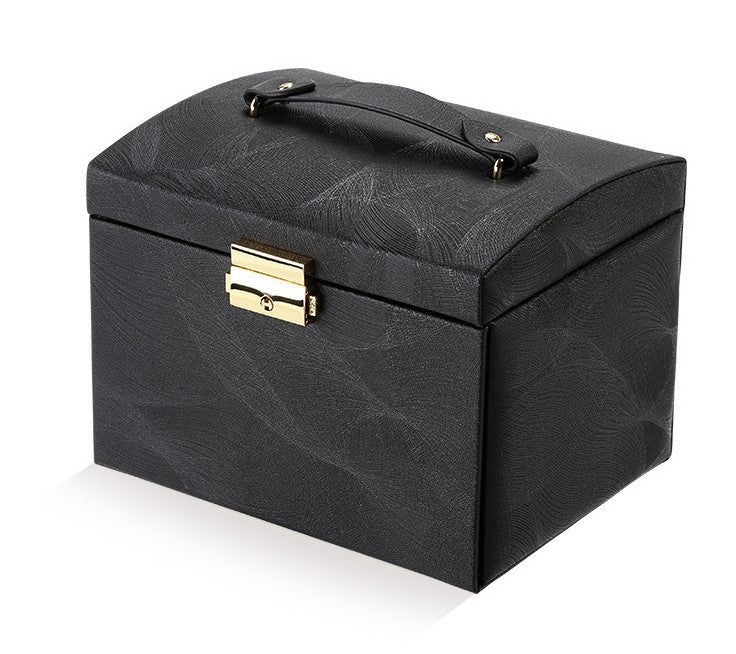 Double Layer Large Capacity Pu Jewelry Box Portable Leather Jewelry Storage Box Necklace Ring Watch Jewelry Box