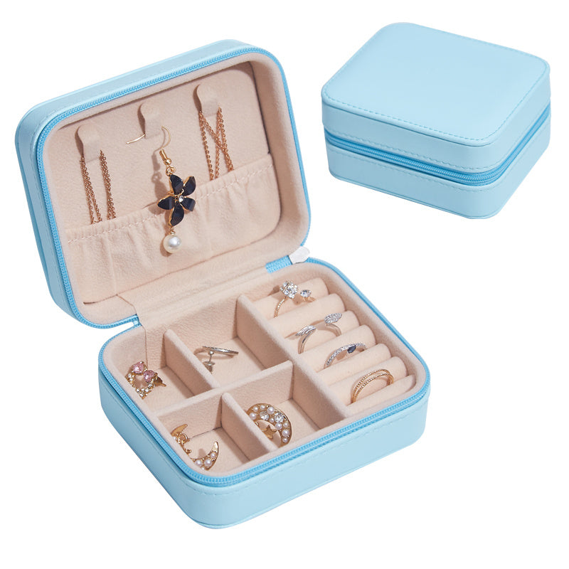 Boîte à bijoux portable Boîte de rangement Petites boucles d'oreilles Bijoux à main