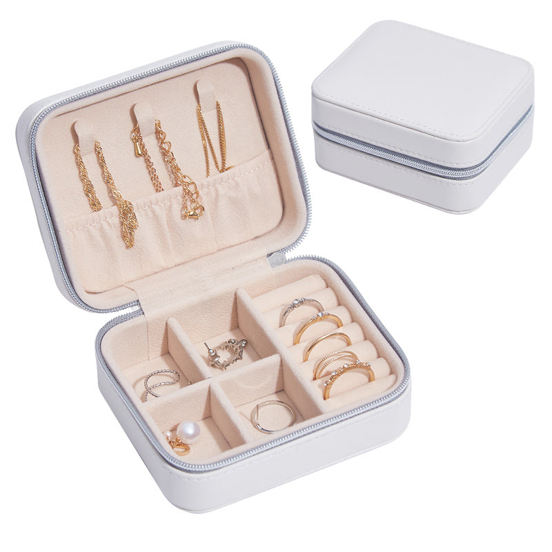 Boîte à bijoux portable Boîte de rangement Petites boucles d'oreilles Bijoux à main