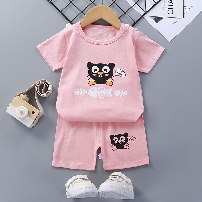 Combinaison à manches courtes pour enfants en coton, vêtements d'été pour bébés