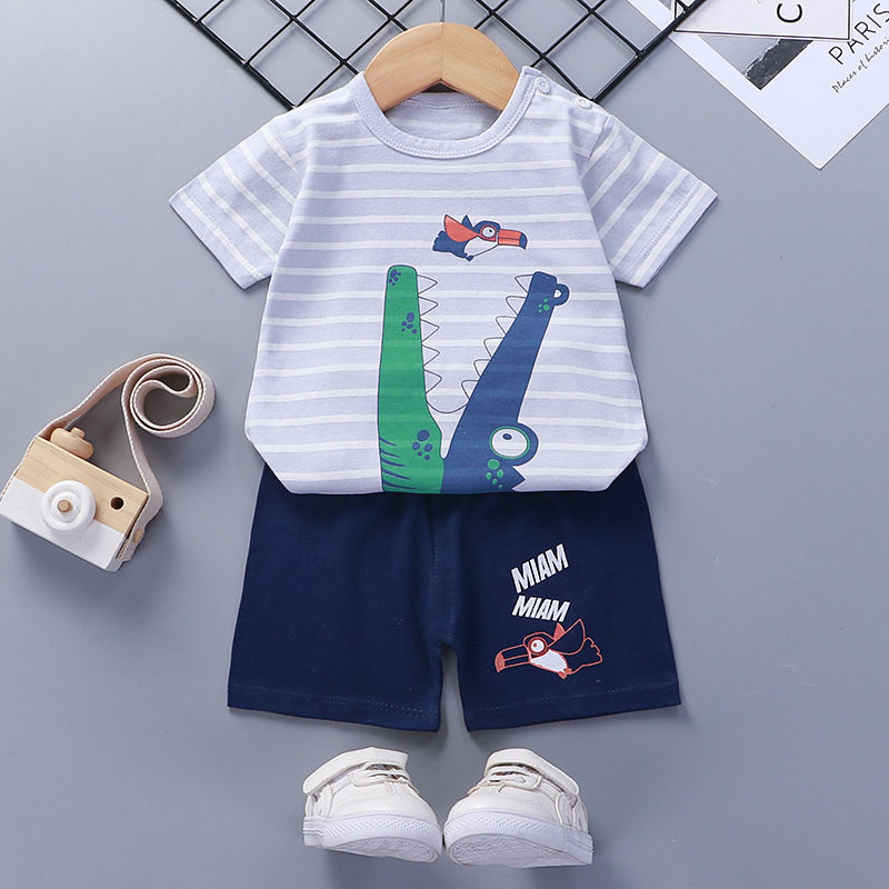 Combinaison à manches courtes pour enfants en coton, vêtements d'été pour bébés