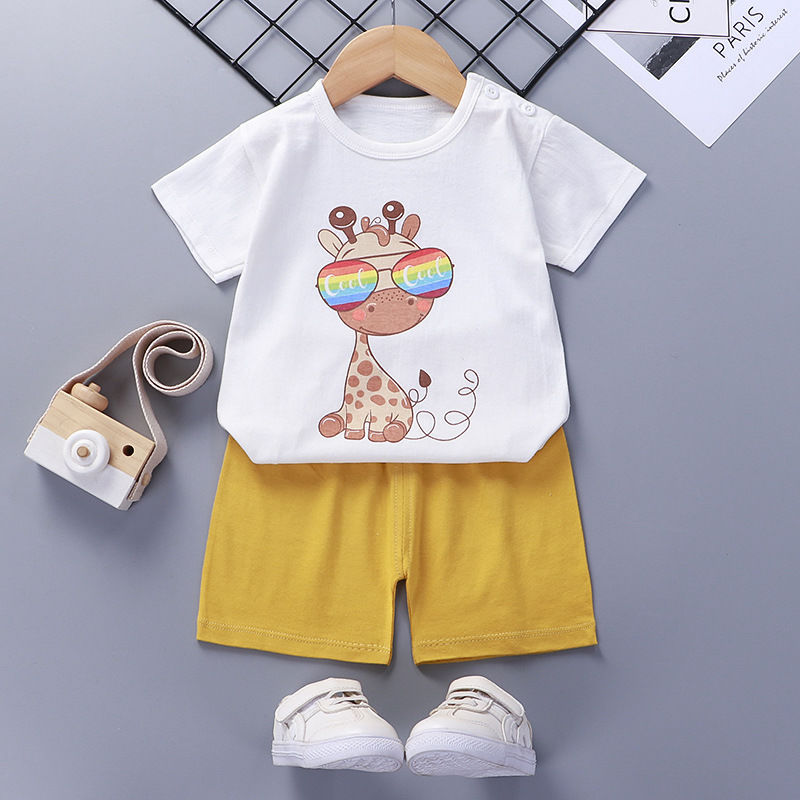 Combinaison à manches courtes pour enfants en coton, vêtements d'été pour bébés