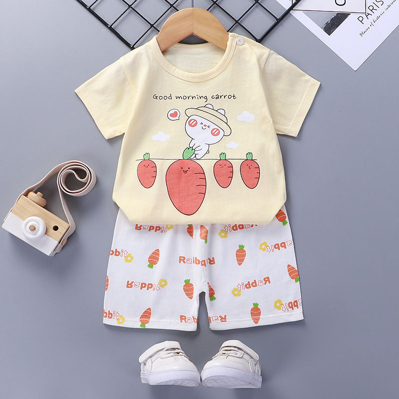 Combinaison à manches courtes pour enfants en coton, vêtements d'été pour bébés