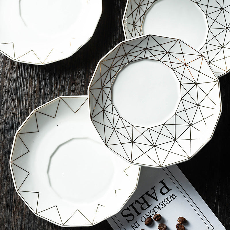 Simple Japanese Black Tea Cup And Saucer Set