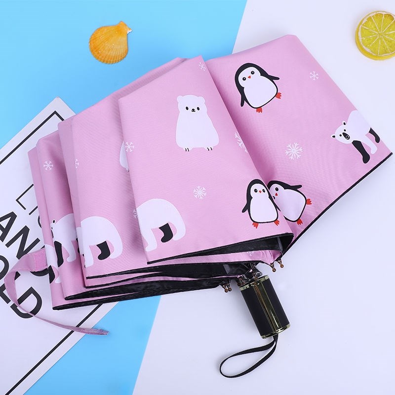 Mignon parapluie entièrement automatique pluie et soleil double usage enfants filles écolières filles pliable pare-soleil