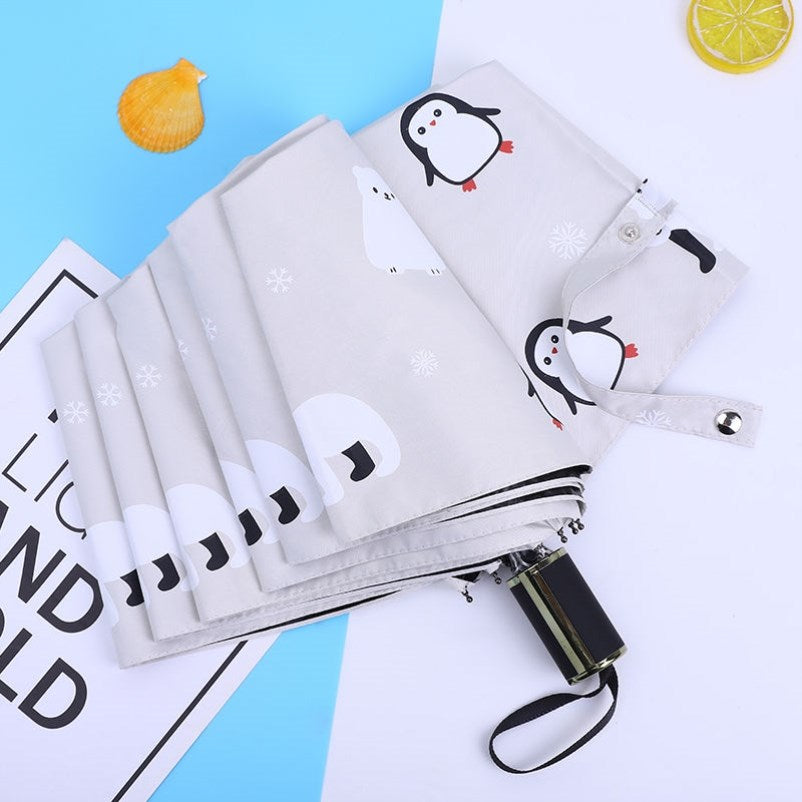 Mignon parapluie entièrement automatique pluie et soleil double usage enfants filles écolières filles pliable pare-soleil
