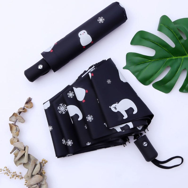 Mignon parapluie entièrement automatique pluie et soleil double usage enfants filles écolières filles pliable pare-soleil