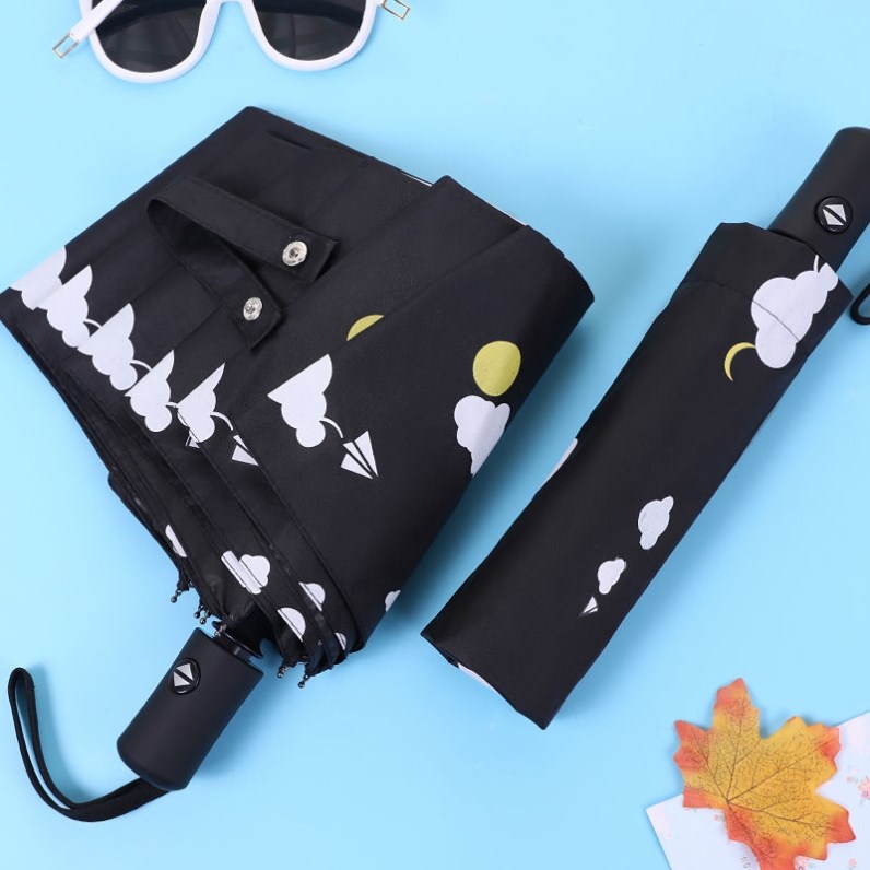 Mignon parapluie entièrement automatique pluie et soleil double usage enfants filles écolières filles pliable pare-soleil